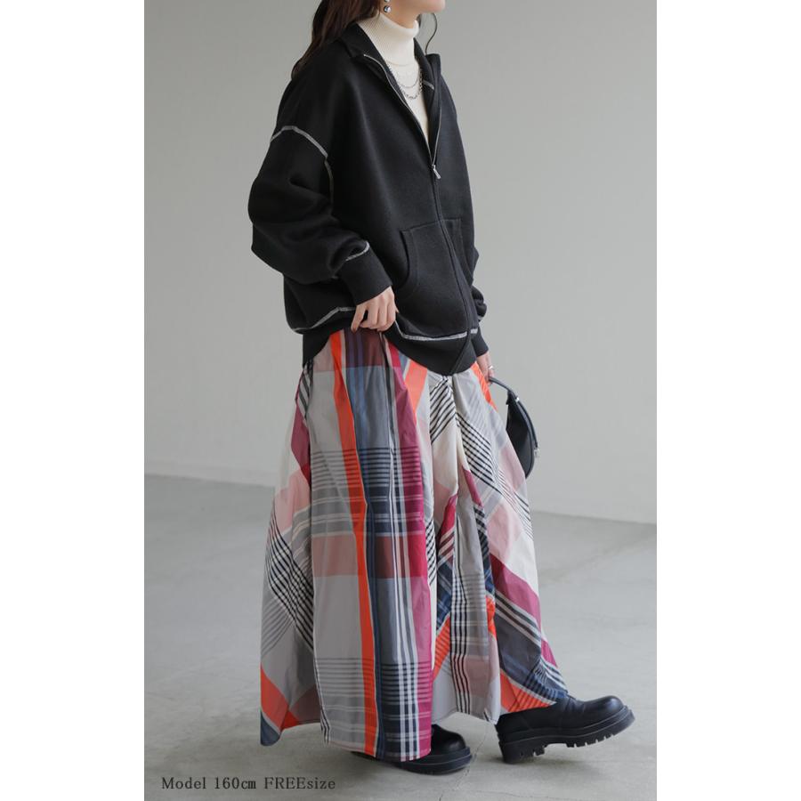 ニット ジャスト丈 ニットブルゾン スポーティー アウター レディース ライトアウター トップス セーター | HUG.U | 06