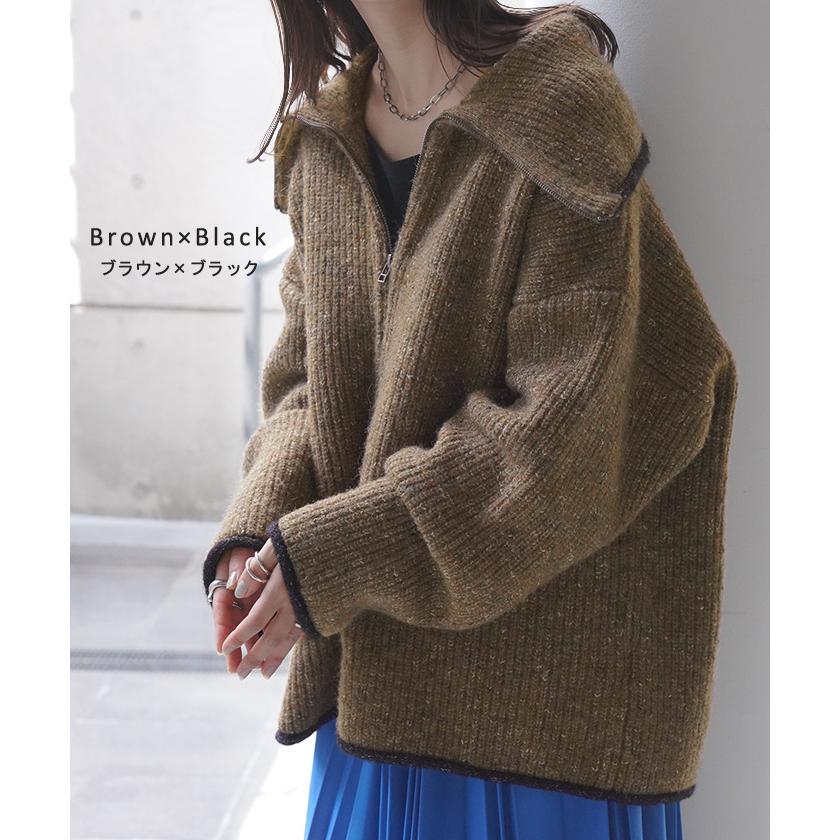 HUG.U ニット 小顔 パーカー ニットパーカー アウター HUG.U ニット 小顔 パーカー ニットパーカー アウター