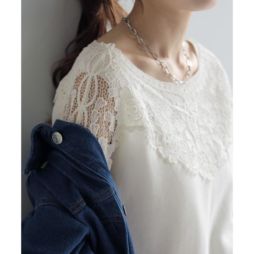 ニット 刺繍 デコルテ見せ レディース チュニック セーター トップス ドルマン ハイゲージ ハイゲージニット 透かし編み 透かし編みニット Ｖネック 長袖 薄手 | HUG.U | 21