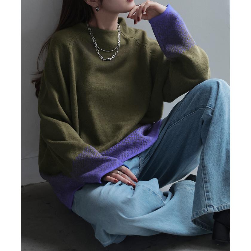 ニット グラデーション 柄 レディース トップス セーター オーバー モヘア プルオーバー ロング 長袖 長い | HUG.U | 13