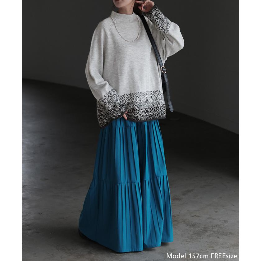 ニット グラデーション 柄 レディース トップス セーター オーバー モヘア プルオーバー ロング 長袖 長い | HUG.U | 06