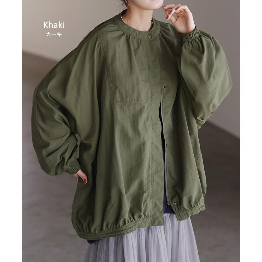 ジャケット ブルゾン 軽量 微 撥水 レディース アウター ロング コート ドルマン チュニック お尻が隠れる | HUG.U | 14