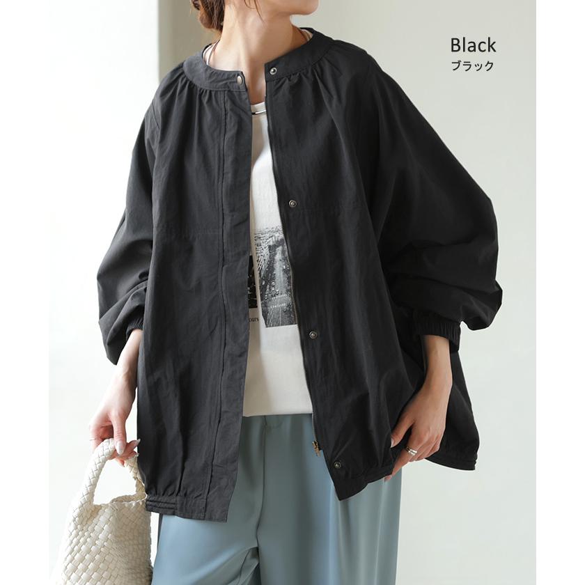 ジャケット ブルゾン 軽量 微 撥水 レディース アウター ロング コート ドルマン チュニック お尻が隠れる | HUG.U | 16