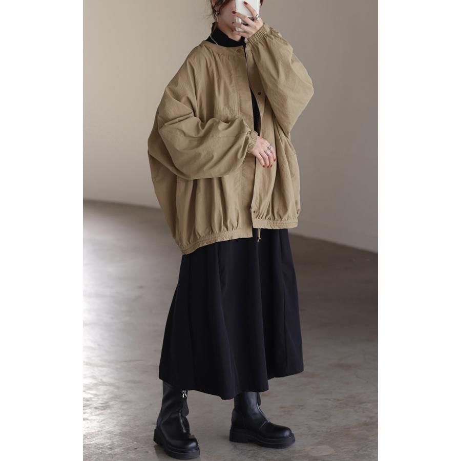 ジャケット ブルゾン 軽量 微 撥水 レディース アウター ロング コート ドルマン チュニック お尻が隠れる | HUG.U | 17