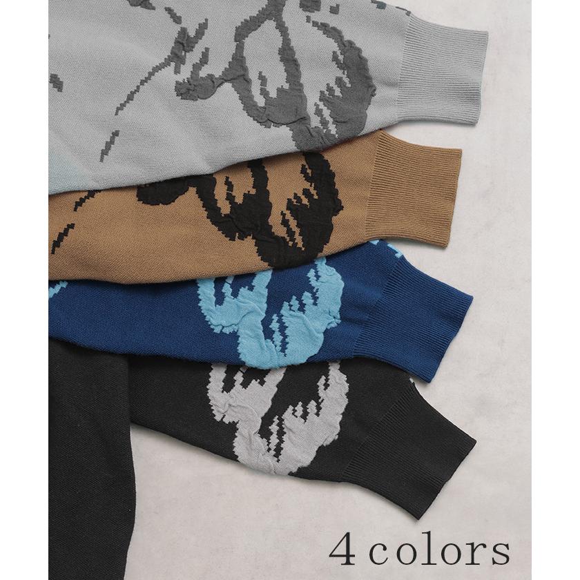 カーディガン 花柄 ニット レディース セーター カーデ トップス ロング オーバー ニットカーディガン ジャガード 柄 チクチクしない 長袖 羽織 Vネック | HUG.U | 11