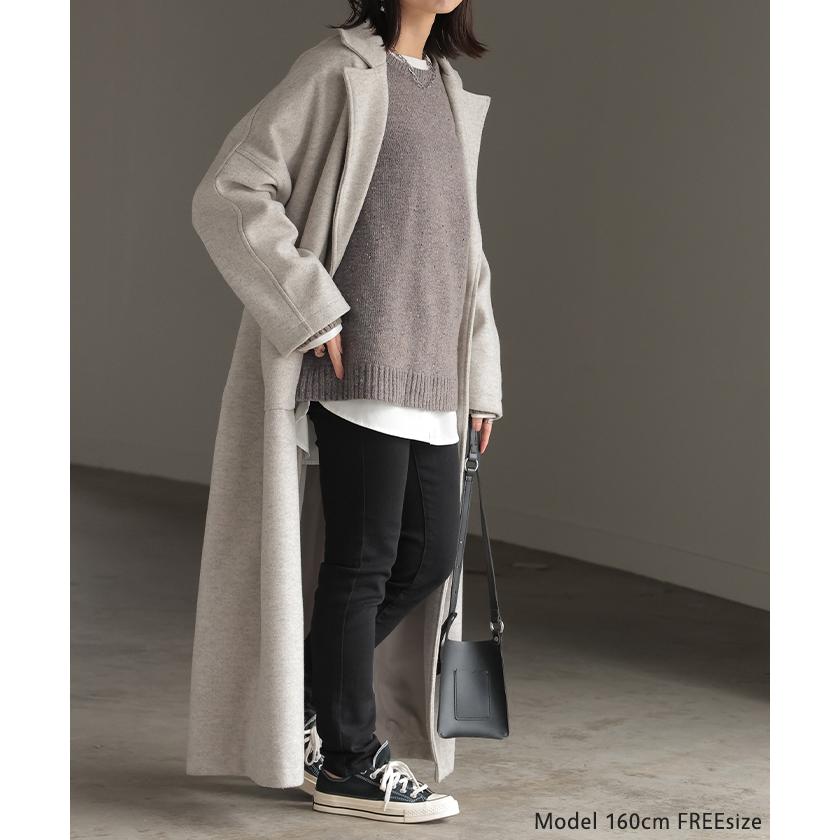 ニット ジャスト丈 ウール100% レディース ウール リブ二ット プルオーバー セーター トップス ミックス | HUG.U | 21