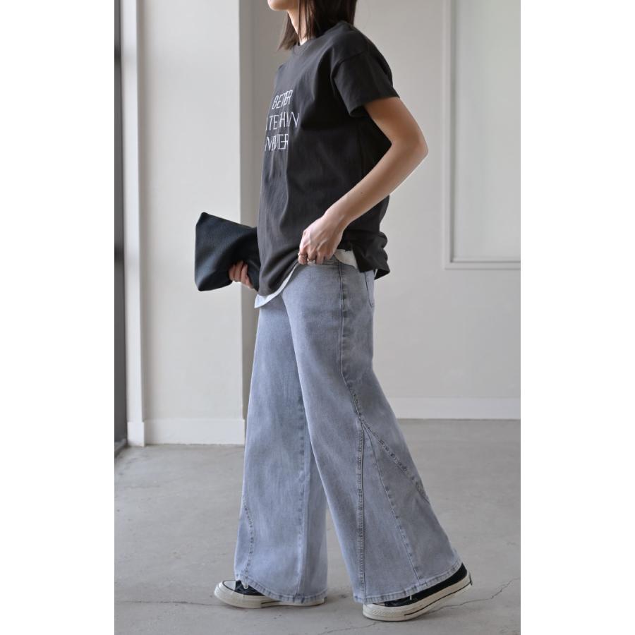 パンツ デニム フレア レディース ボトムス フレアパンツ ロング ロングパンツ ワイドパンツ ワイド ジーンズ ジーパン | HUG.U | 15