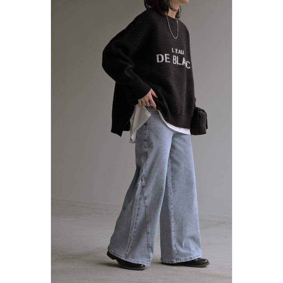 パンツ デニム フレア レディース ボトムス フレアパンツ ロング ロングパンツ ワイドパンツ ワイド ジーンズ ジーパン | HUG.U | 15