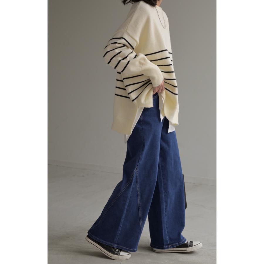 パンツ デニム フレア レディース ボトムス フレアパンツ ロング ロングパンツ ワイドパンツ ワイド ジーンズ ジーパン | HUG.U | 23