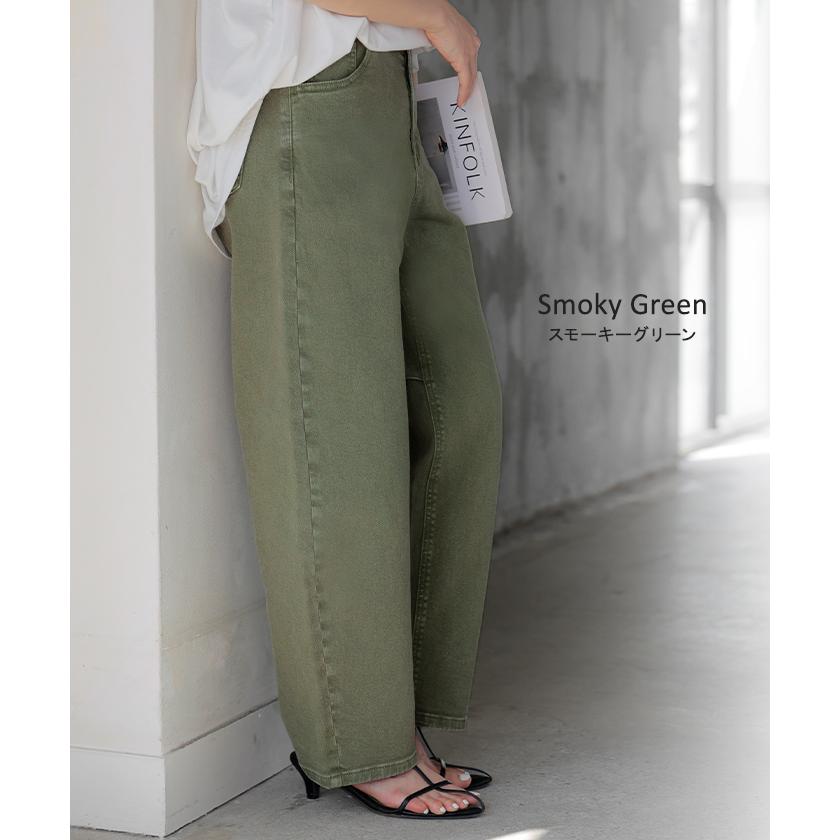 パンツ デニム バレルレッグ ロング レディース ボトムス ロングパンツ ジーパン ジーンズ 無地 バルーン | HUG.U | 22