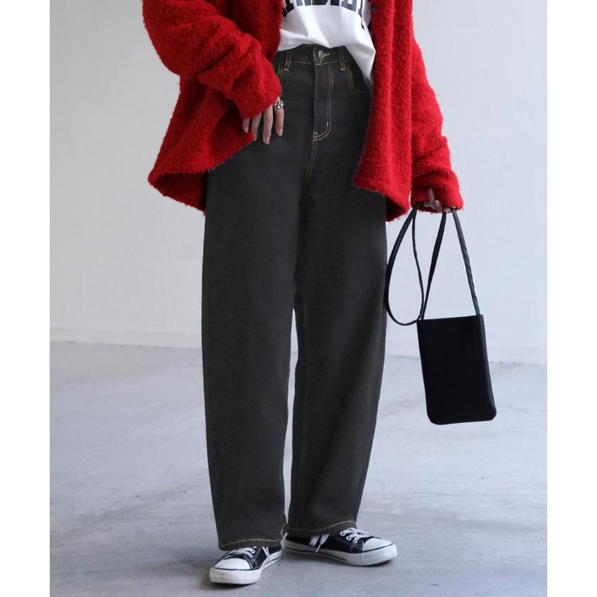 パンツ デニム バレルレッグ ロング レディース ボトムス ロングパンツ ジーパン ジーンズ 無地 バルーン | HUG.U | 11