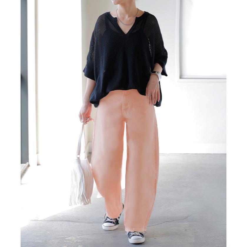 パンツ デニム バレルレッグ ロング レディース ボトムス ロングパンツ ジーパン ジーンズ 無地 バルーン | HUG.U | 11