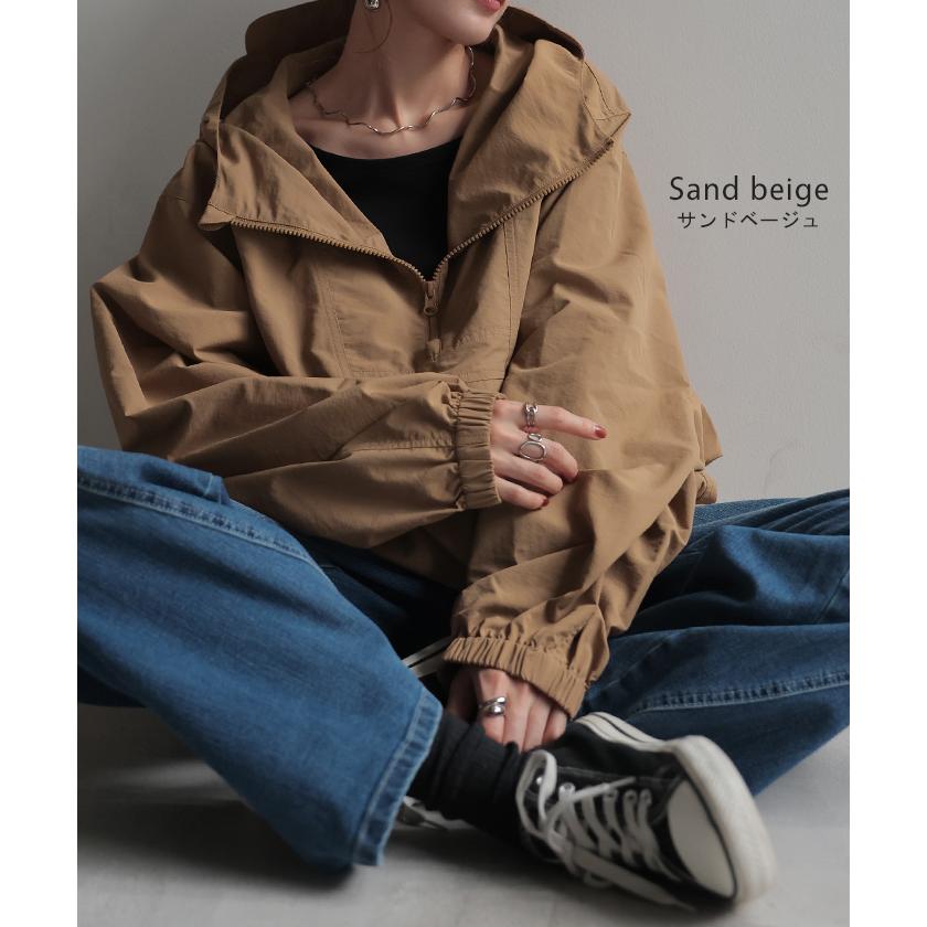 HUG.U（ハグユー） パーカー 撥水 ハーフジップ アノラック レディース