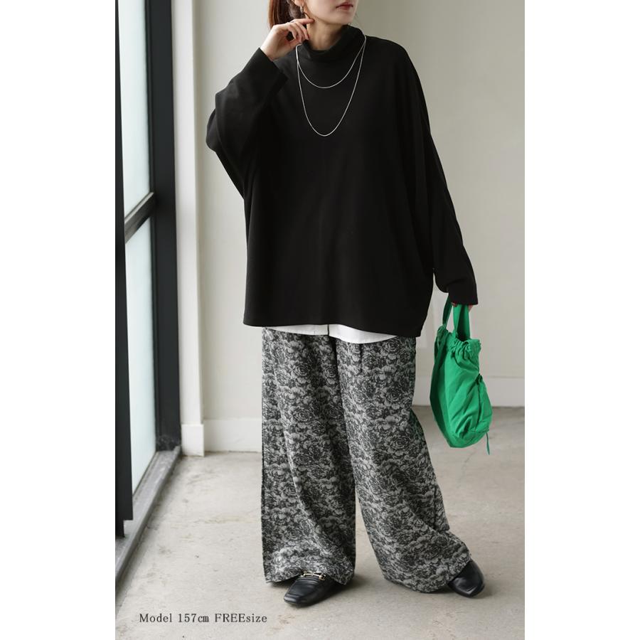 トップス ロンT  吸湿 発熱 レディース トップス ロング ドルマン 長袖 タートルネック ストレッチ 発熱  HEATVEIL | HUG.U | 12