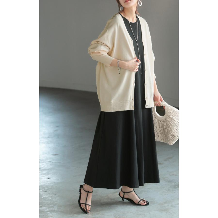 カーディガン シェル ボタン ロング レディース カーデ トップス セーター オーバー ニットカーディガン | HUG.U | 17