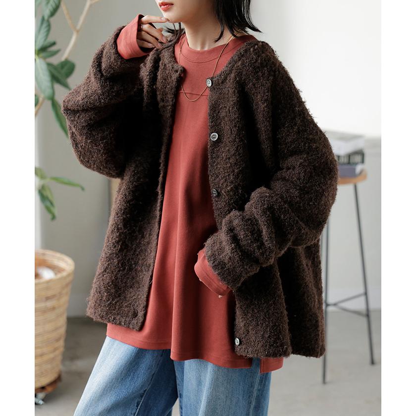 カットソー ロンT ポンチ 防汚 レディース トップス ロング 長袖 Tシャツ ティーシャツ フットボールT チュニック クルーネック コットンポンチ | HUG.U | 24