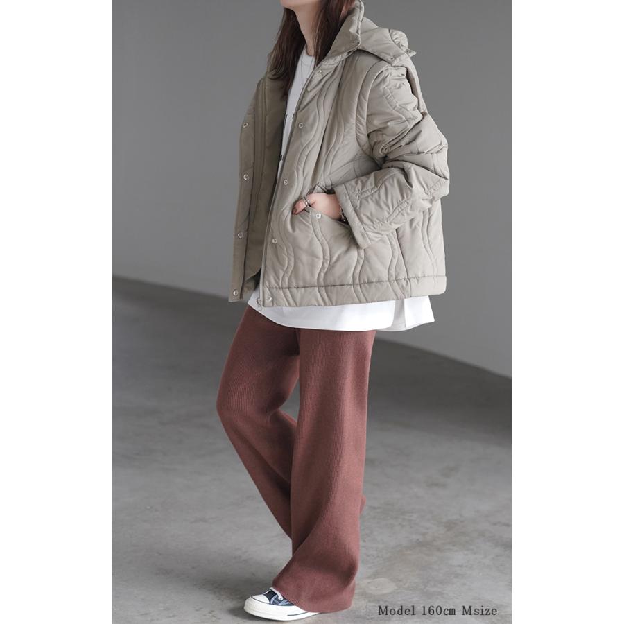 パンツ ニット レディース ボトムス ストレッチ 無地 ロング ロングパンツ マタニティ フレア 産前産後兼用 | HUG.U | 13