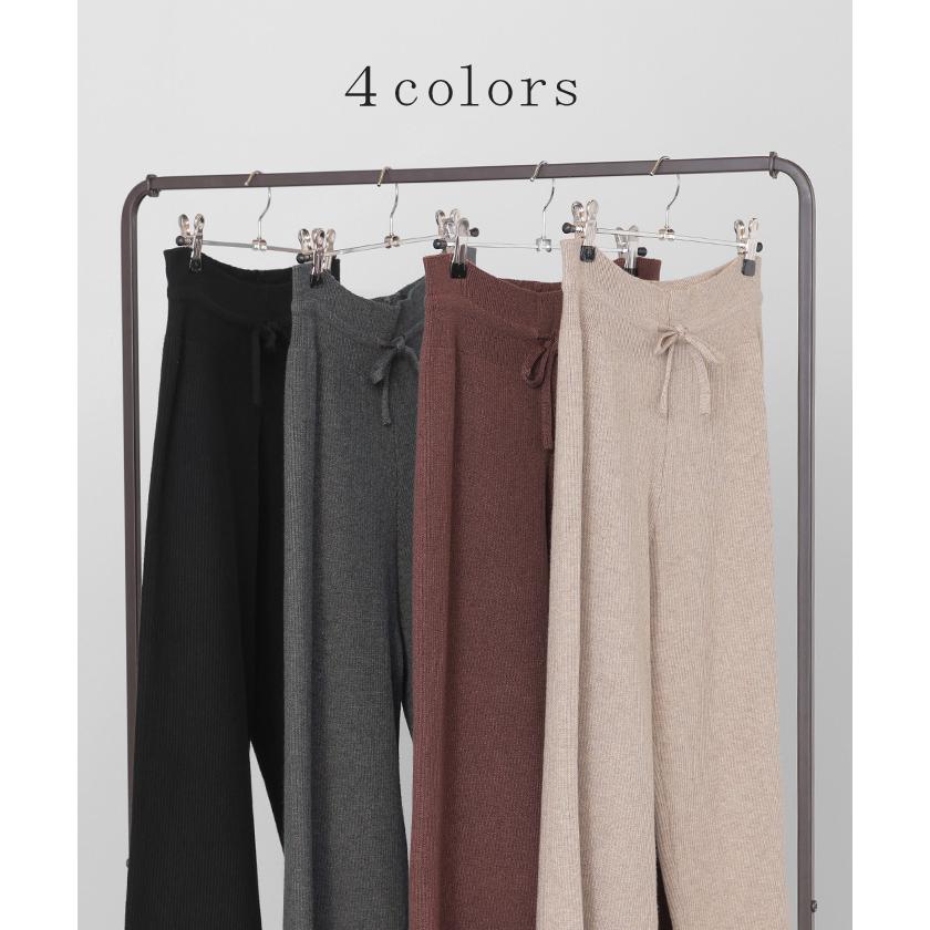 パンツ ニット レディース ボトムス ストレッチ 無地 ロング ロングパンツ マタニティ フレア 産前産後兼用 | HUG.U | 14