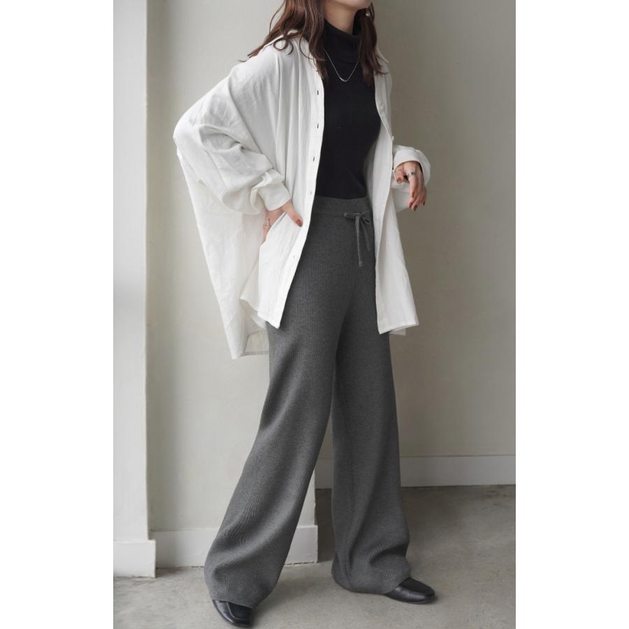 パンツ ニット レディース ボトムス ストレッチ 無地 ロング ロングパンツ マタニティ フレア 産前産後兼用 | HUG.U | 21