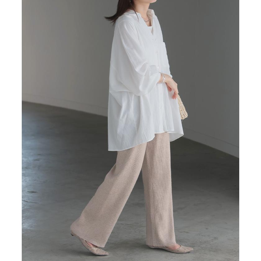 パンツ ニット レディース ボトムス ストレッチ 無地 ロング ロングパンツ マタニティ フレア 産前産後兼用 | HUG.U | 08