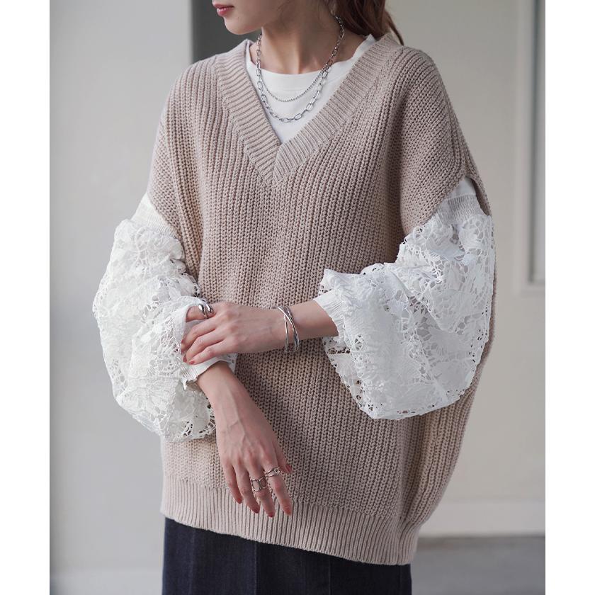 R*様 verybrain Rulle Top 長袖 チュール sakishimatokyo tシャツ チュールドッキング 長袖トップス/TOPS