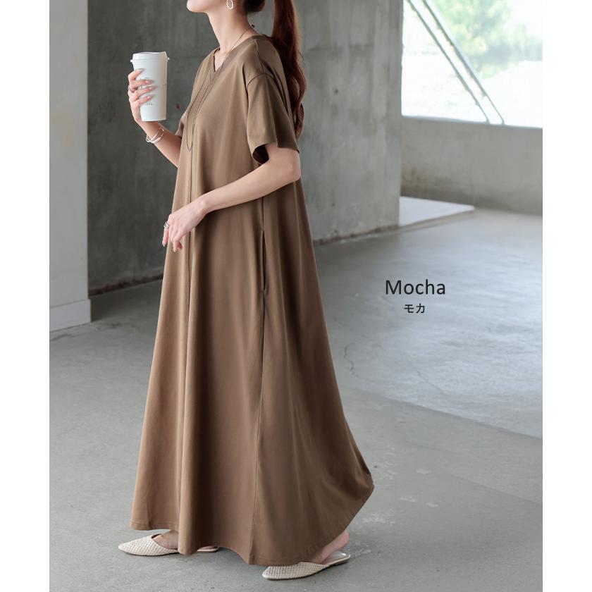 ワンピース Tシャツ 接触冷感 UVカット 選べる2丈 ロング ワンピ レディース 吸水 速乾 遮熱性 ロングワンピース カットソー Aライン マキシ シワになりにくい | HUG.U | 18