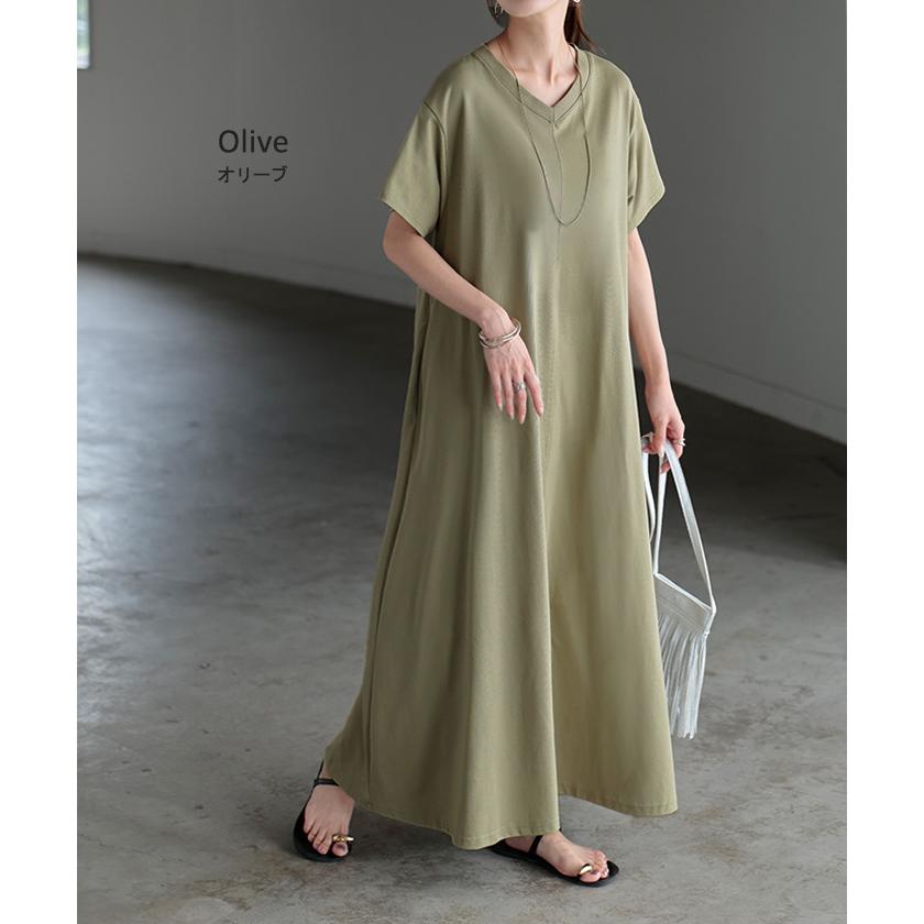 ワンピース Tシャツ 接触冷感 UVカット 選べる2丈 ロング ワンピ レディース 吸水 速乾 遮熱性 ロングワンピース カットソー シワになりにくい アウトレット | HUG.U | 22