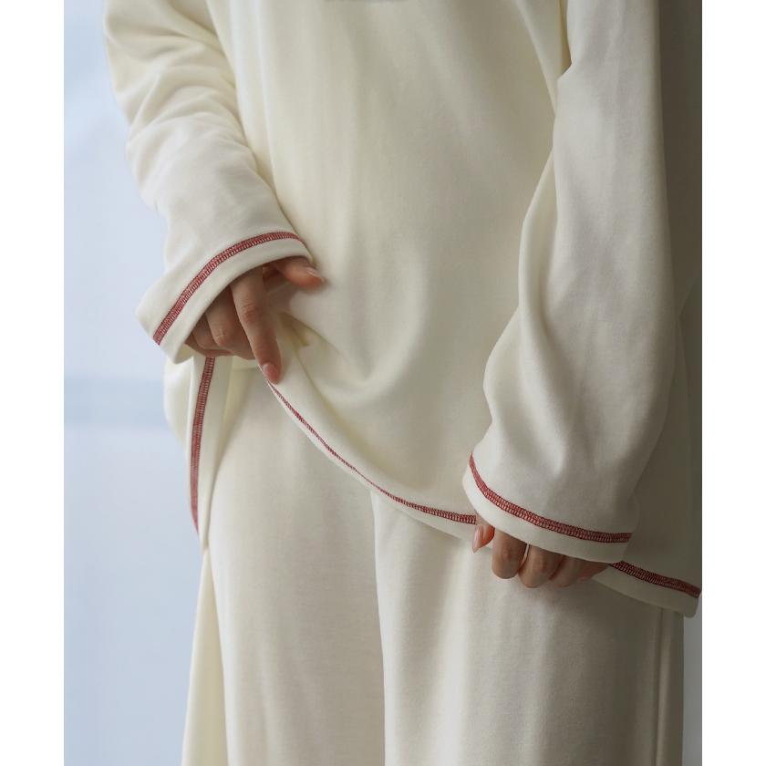 ルームウェア 体感＋3.1℃ セットアップ 腹巻 付き レディース パジャマ ロング 吸湿 発熱 静電気 防止 HEATVEIL | HUG.U | 11