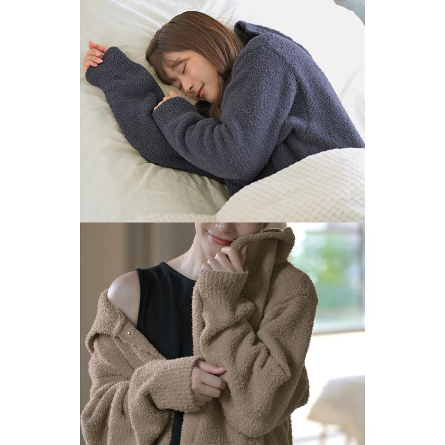 ルームウェア ガウン 着るブランケット レディース アウター カーディガン 部屋着 ワンピース ロング パジャマ ナイトウェア 無地 長袖 チクチクしない | HUG.U | 20