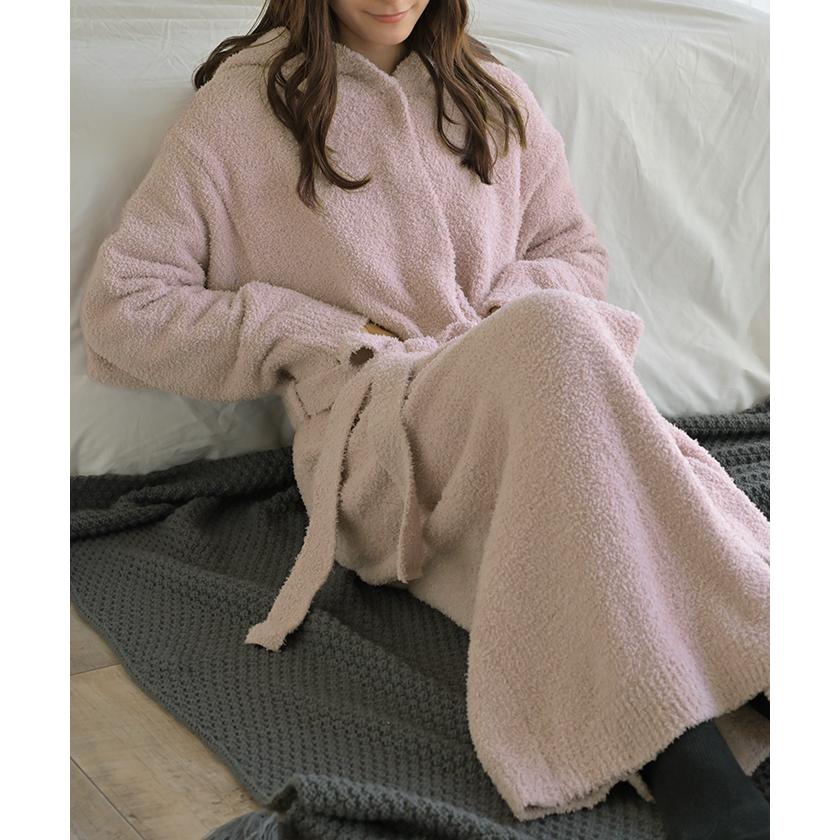 ルームウェア ガウン 着るブランケット レディース アウター カーディガン 部屋着 ワンピース ロング パジャマ ナイトウェア 無地 長袖 チクチクしない | HUG.U | 21