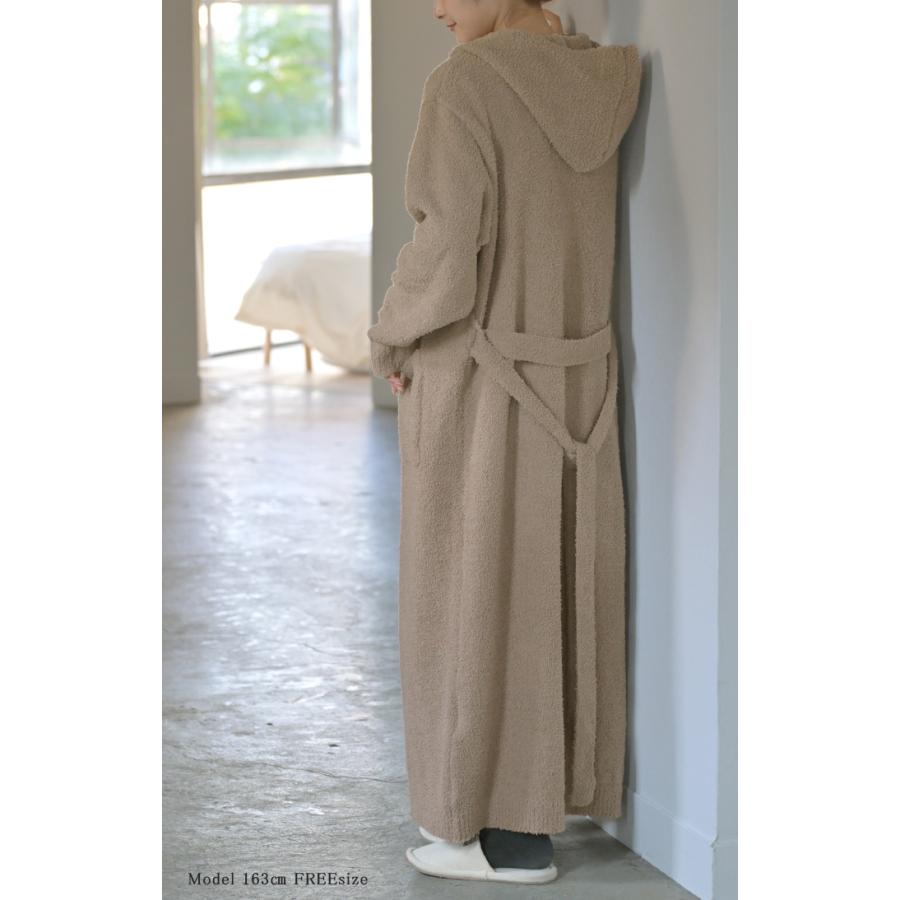 ルームウェア ガウン 着るブランケット レディース アウター カーディガン 部屋着 ワンピース ロング パジャマ ナイトウェア 無地 長袖 チクチクしない | HUG.U | 22