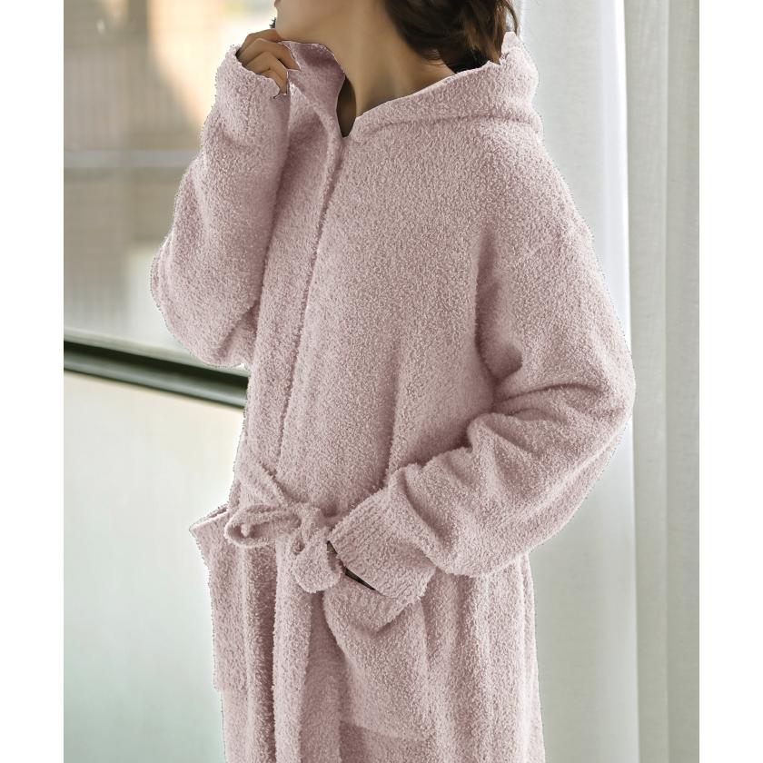 ルームウェア ガウン 着るブランケット レディース アウター カーディガン 部屋着 ワンピース ロング パジャマ ナイトウェア 無地 長袖 チクチクしない | HUG.U | 08