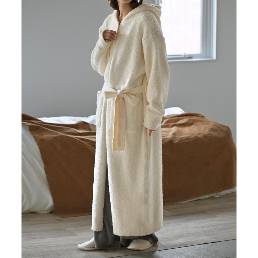 ルームウェア ガウン 着るブランケット レディース アウター カーディガン 部屋着 ワンピース ロング パジャマ ナイトウェア 無地 長袖 チクチクしない | HUG.U | 09