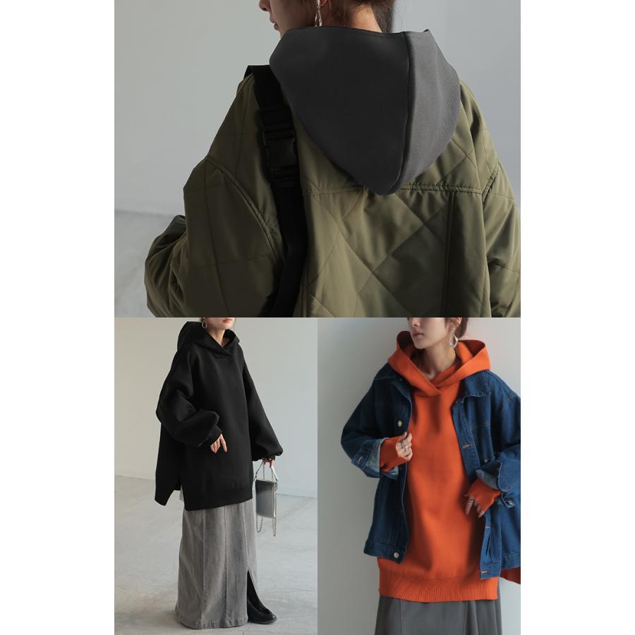 パーカー スポンジニット ニットパーカー ニット スポーティー レディース ライトアウター トップス プルオーバー | HUG.U | 15