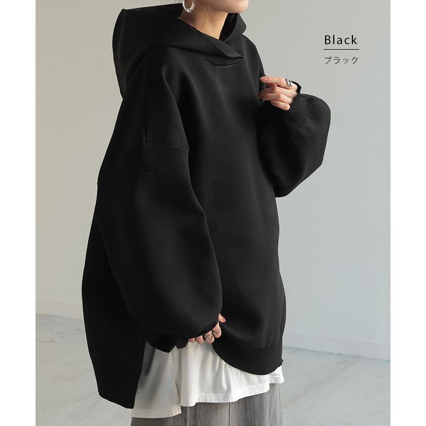 パーカー スポンジニット ニットパーカー ニット スポーティー レディース ライトアウター トップス プルオーバー | HUG.U | 22