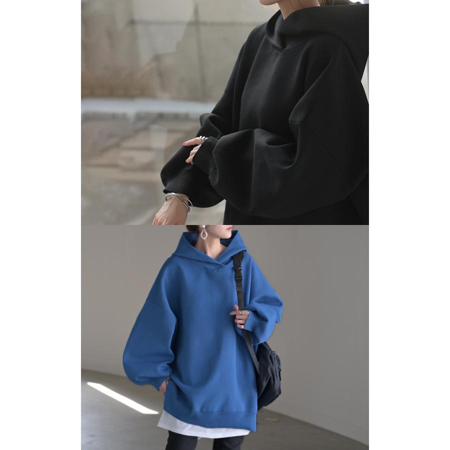 パーカー スポンジニット ニットパーカー ニット スポーティー レディース ライトアウター トップス プルオーバー | HUG.U | 08