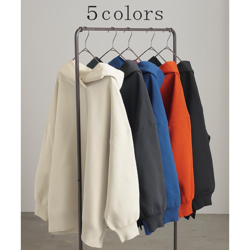 パーカー スポンジニット ニットパーカー ニット スポーティー レディース ライトアウター トップス プルオーバー | HUG.U | 13