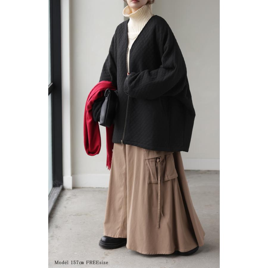 ジャケット キルティング ドルマン レディース ロング アウター トップス オーバー お尻が隠れる ジャンパー dolmanouter | HUG.U | 05