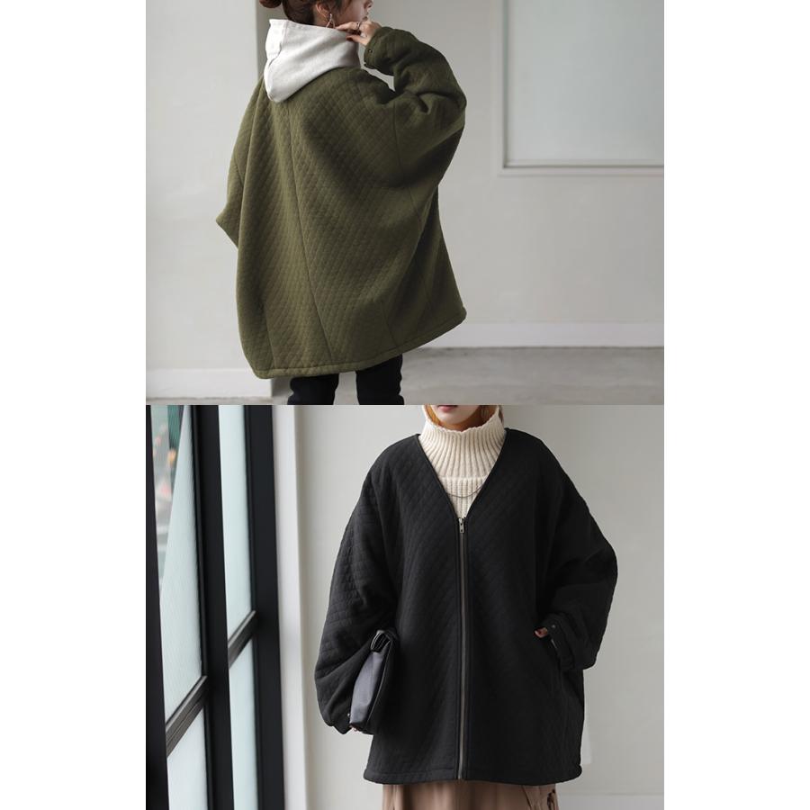ジャケット キルティング ドルマン レディース ロング アウター トップス オーバー お尻が隠れる ジャンパー dolmanouter | HUG.U | 10