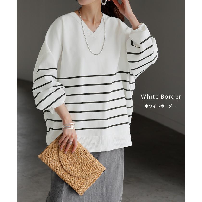 ニット チクチクしない スポンジニット レディース トップス セーター トレーナー オーバー | HUG.U | 23