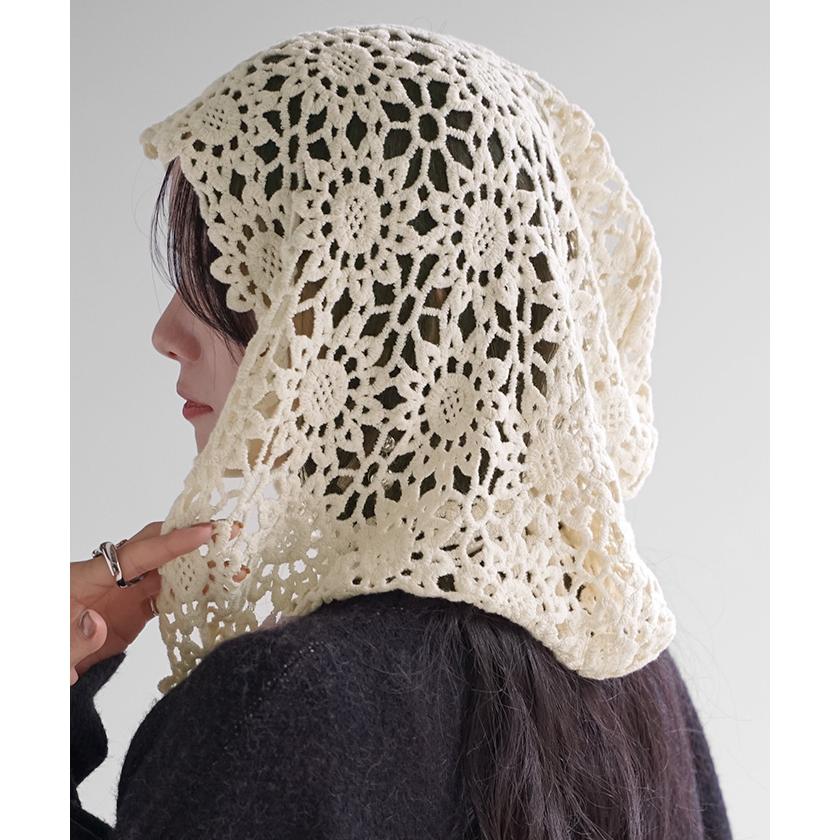 帽子 レース ニット帽 レディース ニット ビーニー ワッチ ニットハット ハット レースニット ボンネット 透かし編み 紐付き ニットキャップ | HUG.U | 13