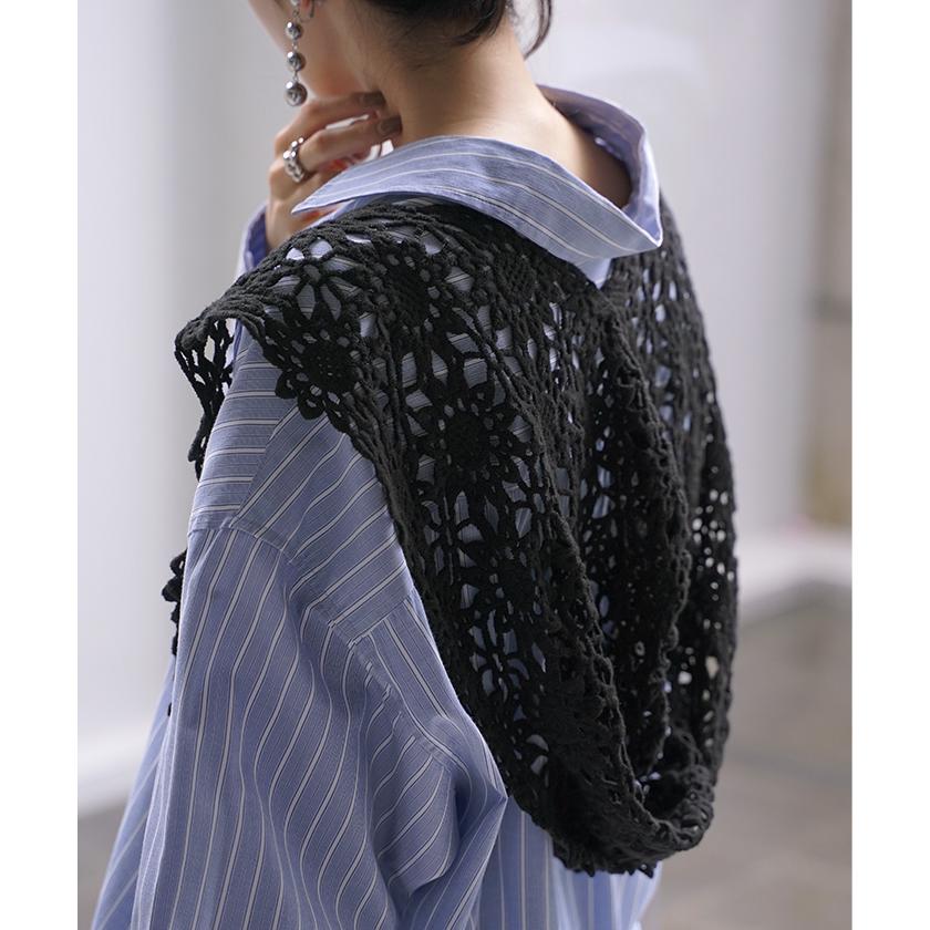 帽子 レース ニット帽 レディース ニット ビーニー ワッチ ニットハット ハット レースニット ボンネット 透かし編み 紐付き ニットキャップ | HUG.U | 04