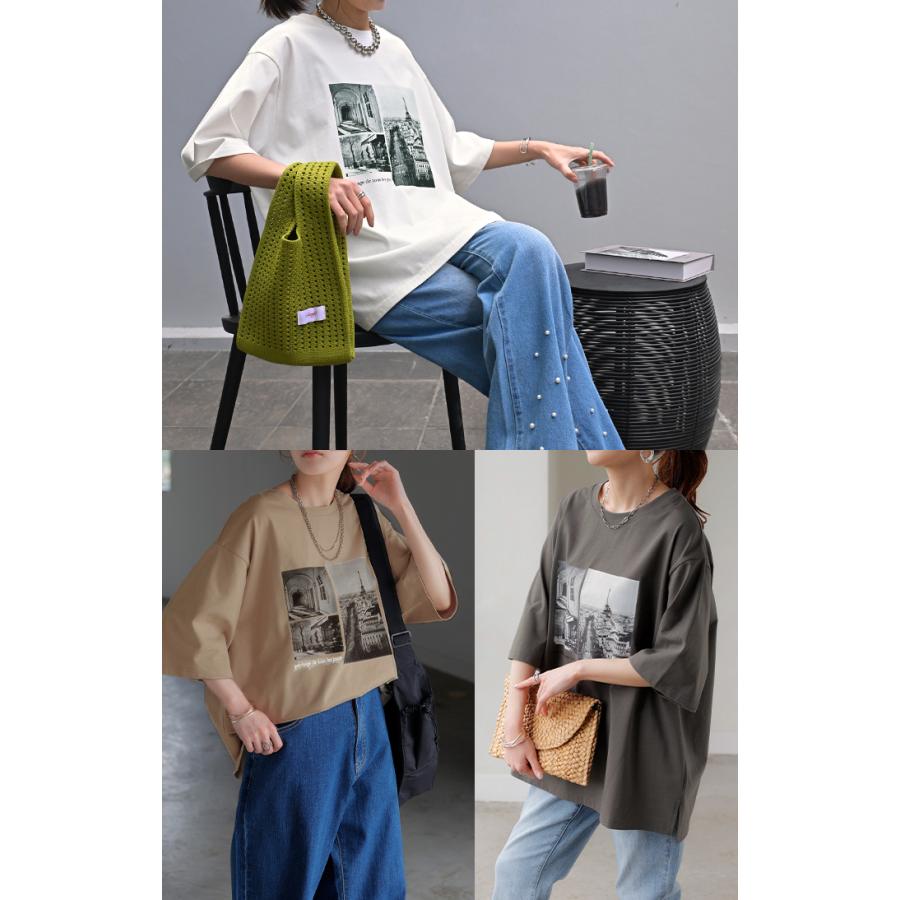 Tシャツ プリント 接触冷感 ＵＶカット レディース トップス 半袖 ロゴ カットソー ロング チュニック お尻が隠れる クルーネック ティーシャツ ロンT | HUG.U | 23
