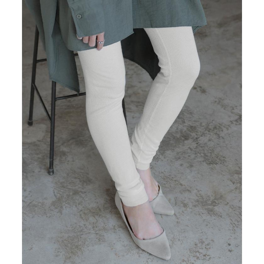 レギンス 腹巻き シルク 混 スパッツ 下着 レギパン タイツ ニット 腹巻 ニットパンツ ロング インナー パンツ 大きいサイズ ボトムス レディース レイヤード | HUG.U | 08