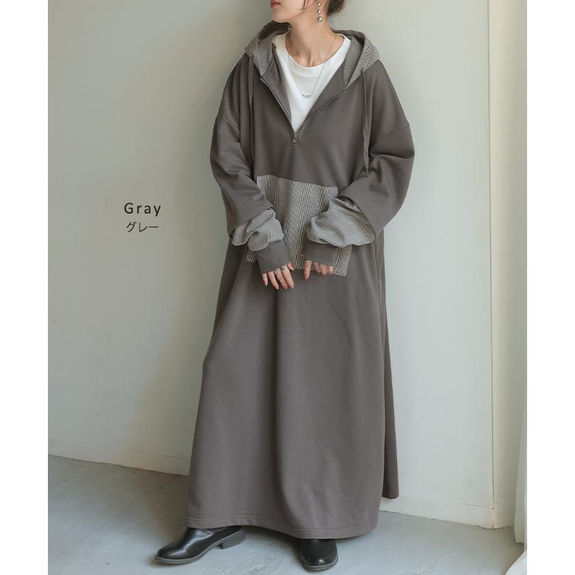 HUG.U（ハグユー） ワンピース 配色 ドッキング レディース ロング