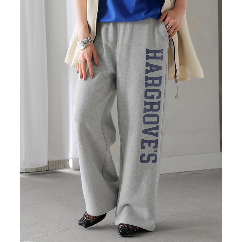 パンツ ロゴ スウェット レディース スウェットパンツ ワイド ワイドパンツ ロング ロングパンツ 体型カバー | HUG.U | 07