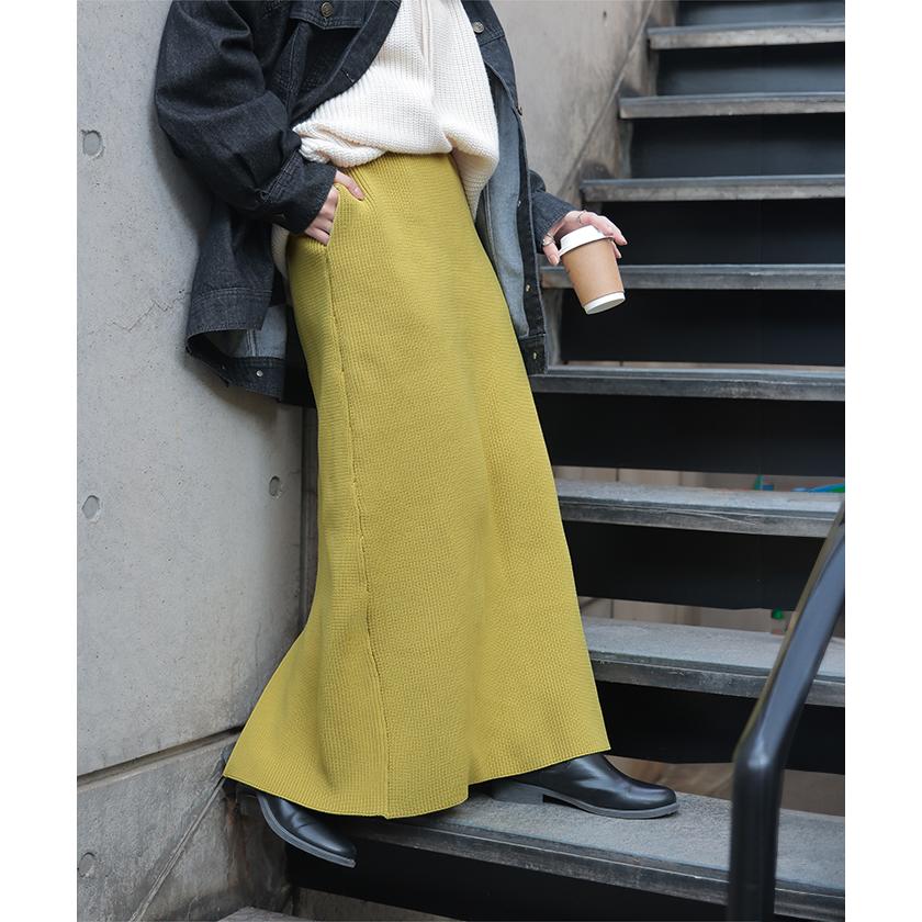 スカート 超伸び スポンジニット タイトスカート レディース ボトムス ニットスカート ロングスカート マキシスカート | HUG.U | 15