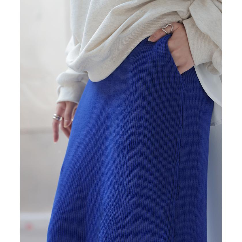 スカート 超伸び スポンジニット タイトスカート レディース ボトムス ニットスカート ロングスカート マキシスカート | HUG.U | 18