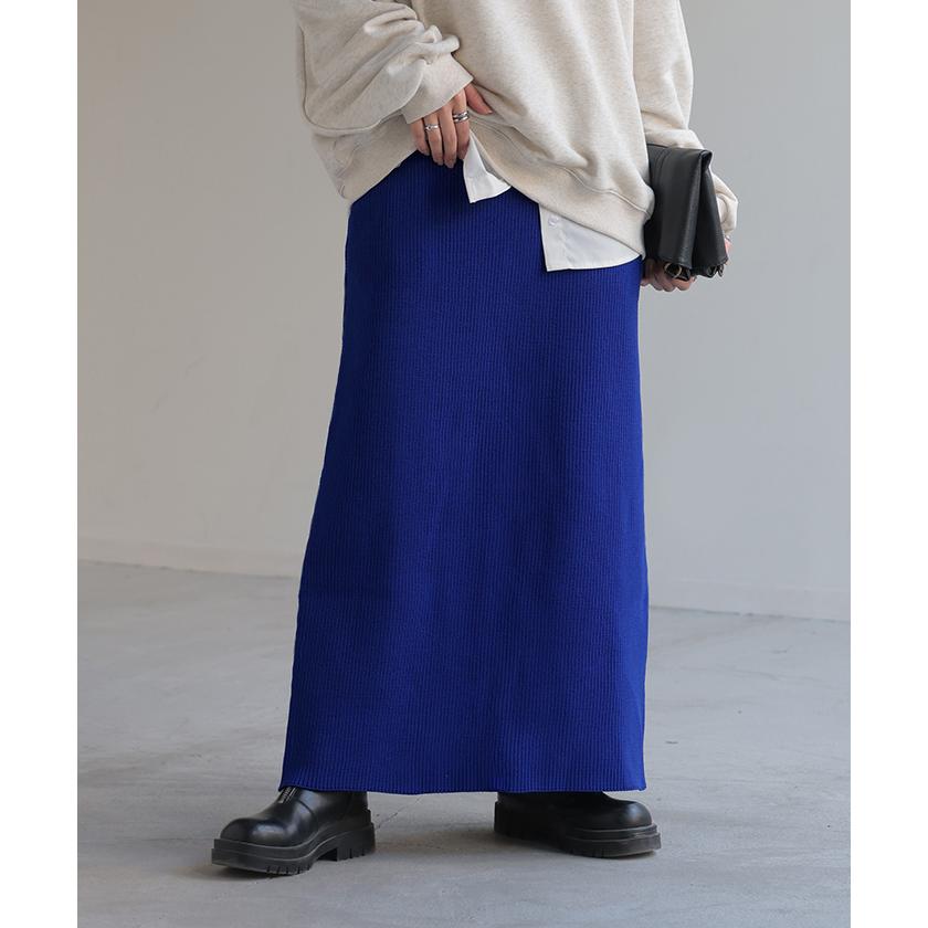 スカート 超伸び スポンジニット タイトスカート レディース ボトムス ニットスカート ロングスカート マキシスカート | HUG.U | 09