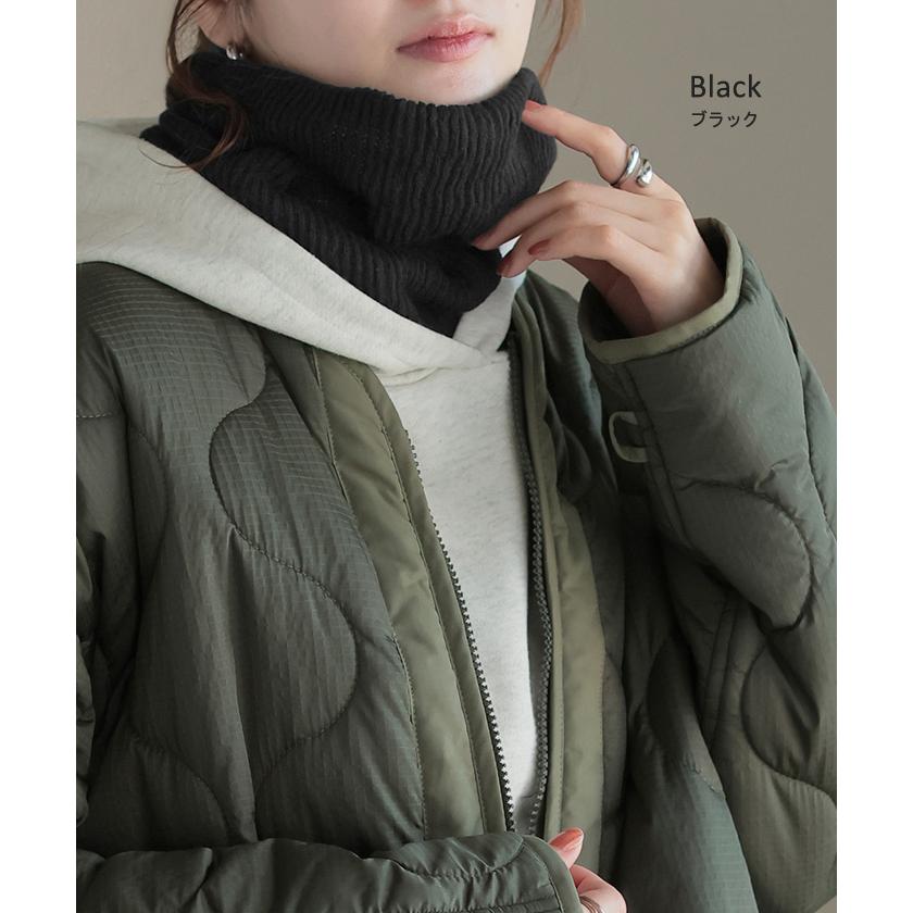 ネックウォーマー 腹巻き 2way 手洗い可 レディース メロウ リブ マフラー 薄手 軽量 ウール 混 シルク 無地 ストレッチ ロング タートルネック 防寒 あったか | HUG.U | 13